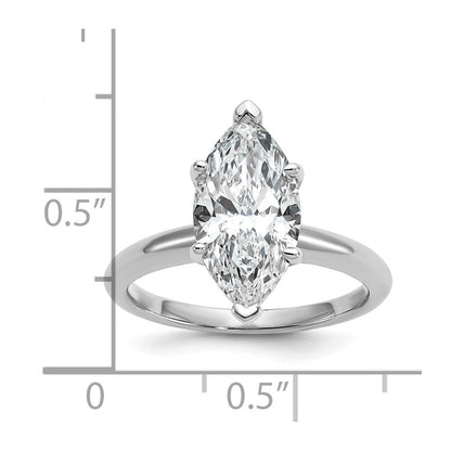 14K Weißgold Verlobungsring mit 3 ct. Labordiamant VS/SI+ G+ im Marquise-Solitär-Schliff