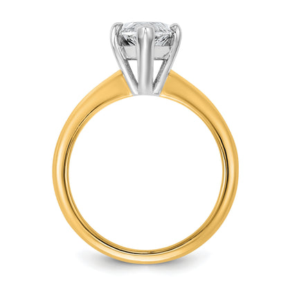 14K Bicolor Verlobungsring mit 3 ct. Labor-gezüchtetem Diamant VS/SI+ G+ Marquise-Solitär