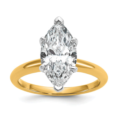 14K Bicolor Verlobungsring mit 3 ct. Labor-gezüchtetem Diamant VS/SI+ G+ Marquise-Solitär