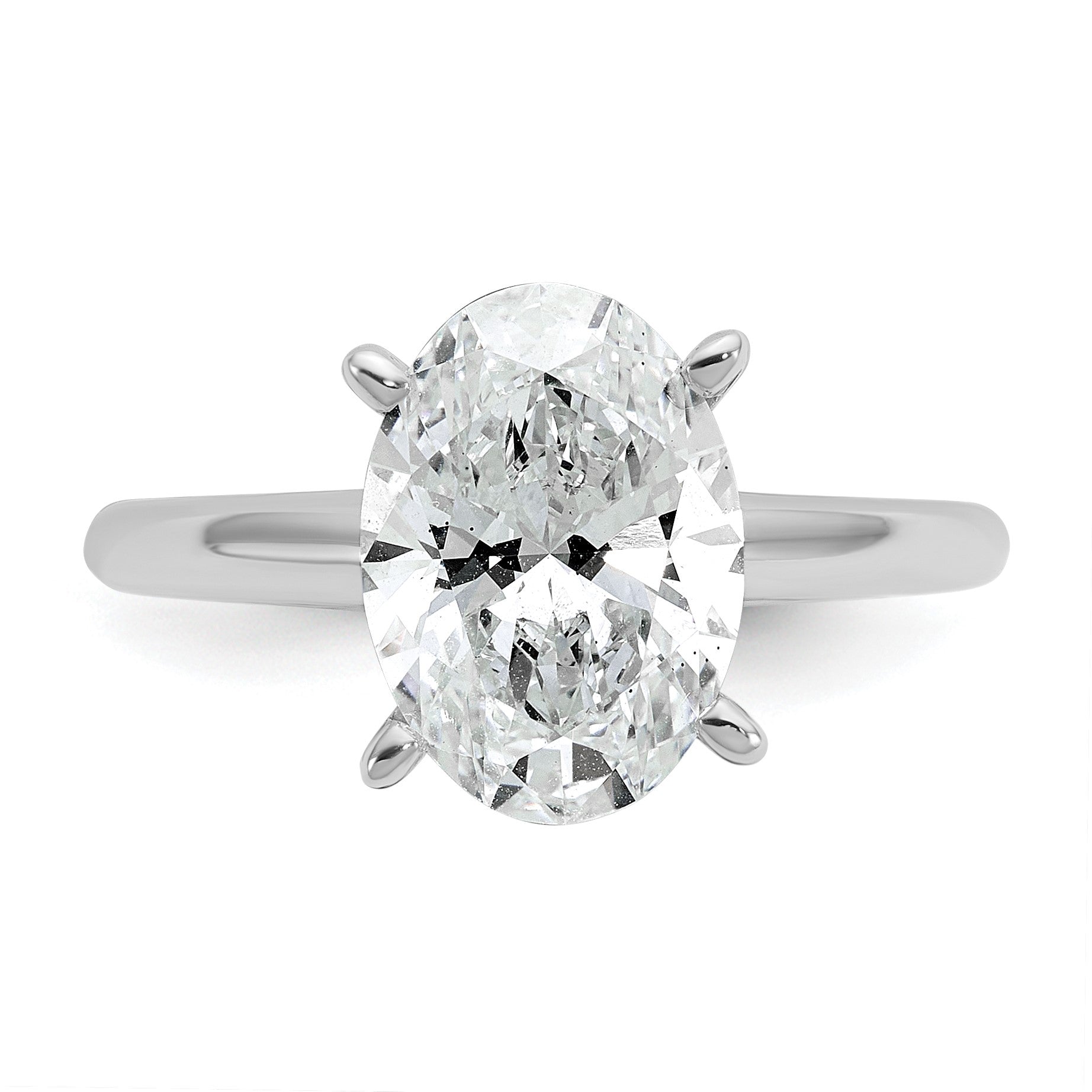 14K Weißgold 3 ct. Laborgezüchteter Diamant VS/SI+ G+ Ovaler Solitär-Verlobungsring