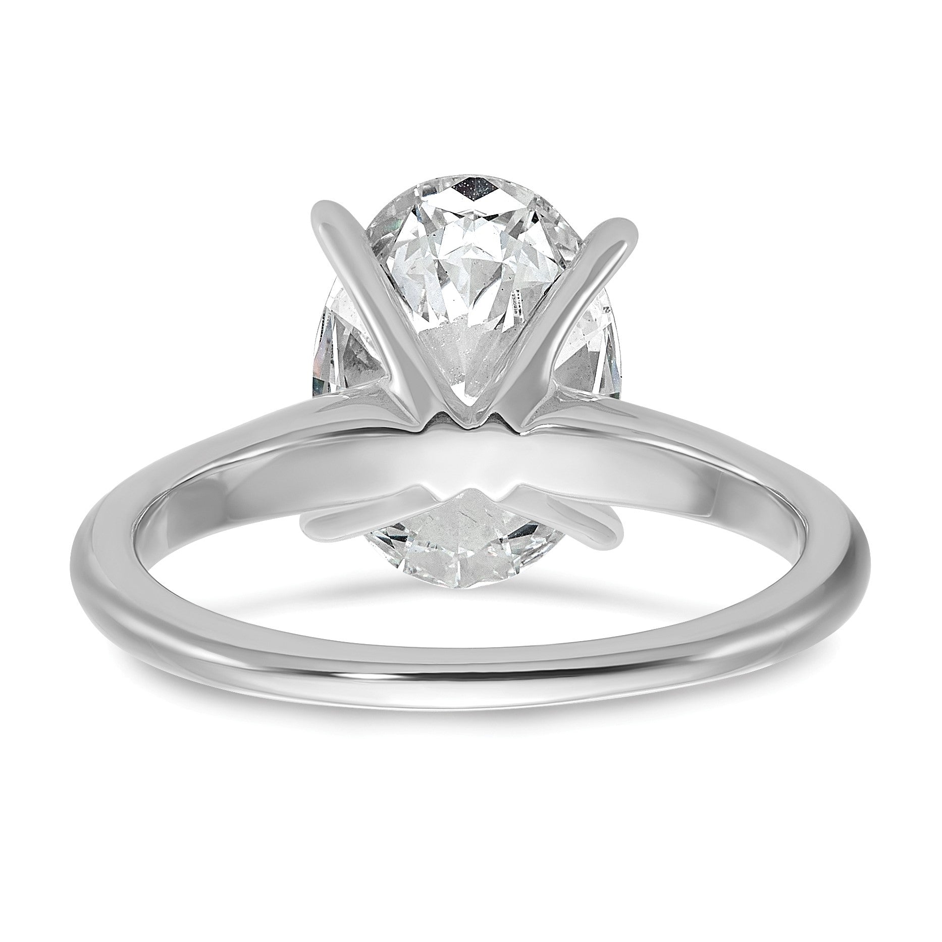 14K Weißgold 3 ct. Laborgezüchteter Diamant VS/SI+ G+ Ovaler Solitär-Verlobungsring