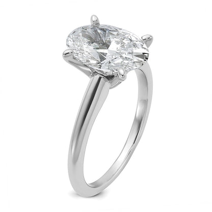 14K Weißgold 3 ct. Laborgezüchteter Diamant VS/SI+ G+ Ovaler Solitär-Verlobungsring