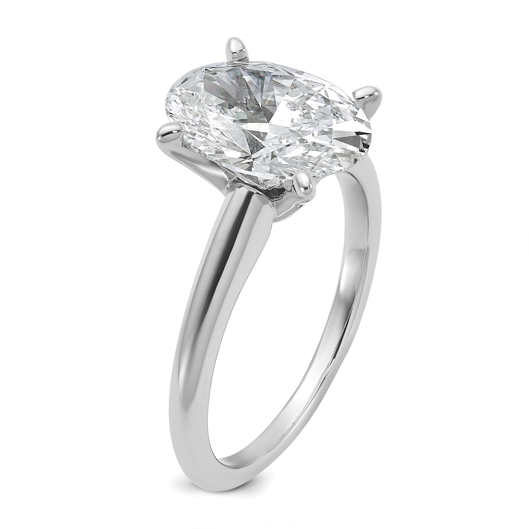 14K Weißgold 3 ct. Laborgezüchteter Diamant VS/SI+ G+ Ovaler Solitär-Verlobungsring