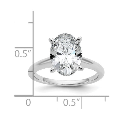 14K Weißgold 3 ct. zertifizierter, im Labor gezüchteter Diamant VS/SI+ G+ Oval-Solitär-Verlobungsring