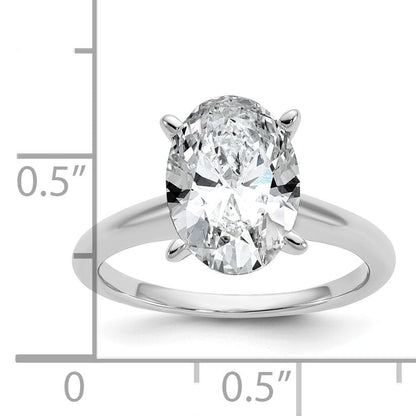 14K Weißgold 3 ct. Laborgezüchteter Diamant VS/SI+ G+ Ovaler Solitär-Verlobungsring