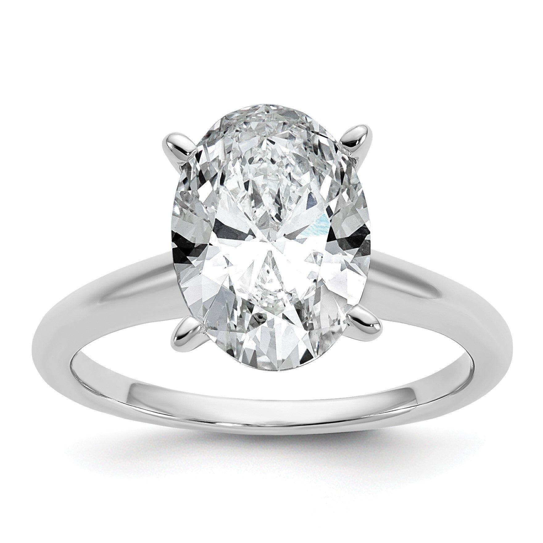 14K Weißgold 3 ct. Laborgezüchteter Diamant VS/SI+ G+ Ovaler Solitär-Verlobungsring