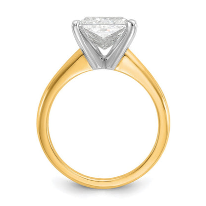 14K Bicolor Verlobungsring mit 3 ct. zertifiziertem, im Labor gezüchtetem Diamant VS/SI+ G+ im Oval-Solitär-Schliff