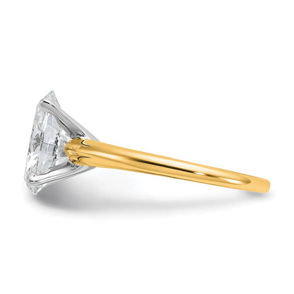 14K Bicolor Verlobungsring mit 3 ct. im Labor gezüchtetem Diamant, VS/SI+, G+, Oval-Solitär