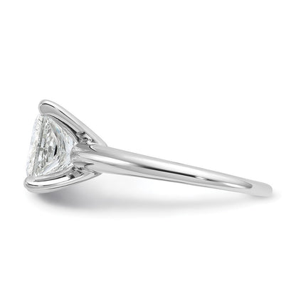 14K Weißgold Verlobungsring mit zertifiziertem 3 ct. im Labor gezüchtetem Diamanten VS/SI+ G+ im Princess-Solitär-Schliff
