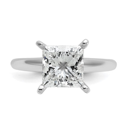 14K Weißgold Verlobungsring mit zertifiziertem 3 ct. im Labor gezüchtetem Diamanten VS/SI+ G+ im Princess-Solitär-Schliff