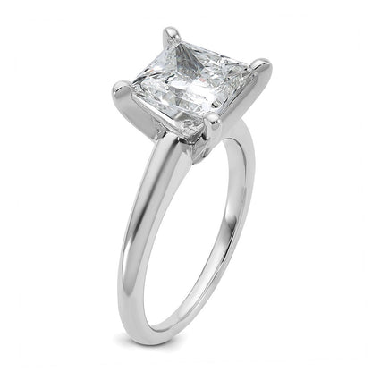 14K Weißgold Verlobungsring mit zertifiziertem 3 ct. im Labor gezüchtetem Diamanten VS/SI+ G+ im Princess-Solitär-Schliff