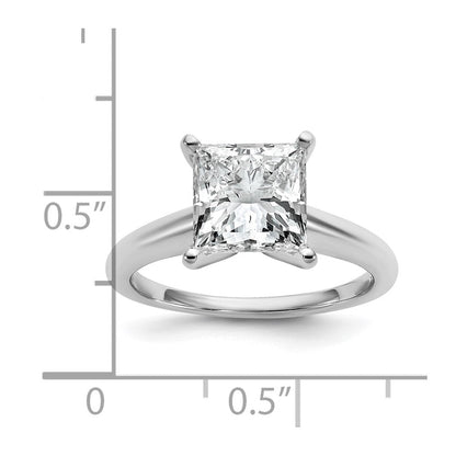 14K Weißgold Verlobungsring mit zertifiziertem 3 ct. im Labor gezüchtetem Diamanten VS/SI+ G+ im Princess-Solitär-Schliff