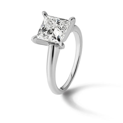 14K Weißgold 3 ct. Labor-Diamant VS/SI+ G+ Princess-Solitär-Verlobungsring