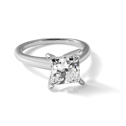 14K Weißgold 3 ct. Labor-Diamant VS/SI+ G+ Princess-Solitär-Verlobungsring