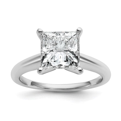14K Weißgold Verlobungsring mit zertifiziertem 3 ct. im Labor gezüchtetem Diamanten VS/SI+ G+ im Princess-Solitär-Schliff