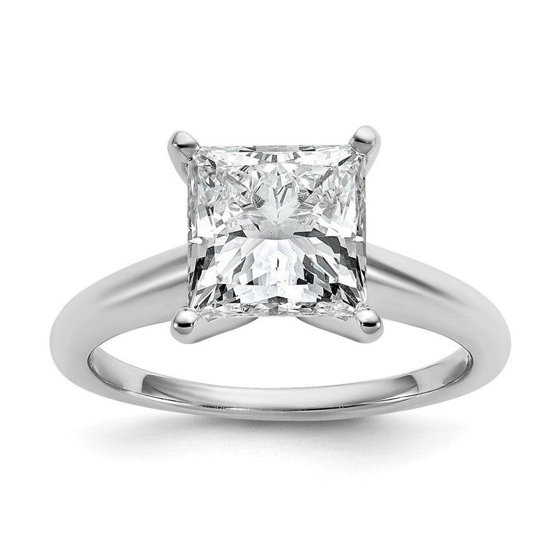 14K Weißgold 3 Karat Zertifiziert Im Labor Gezüchtet Diamant Vs+ F+ Princess Komplett Solitär Verlobungsring