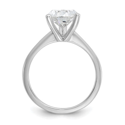 14K Weißgold Verlobungsring mit 3 ct. im Labor gezüchteten Diamanten VS/SI+ G+ im Birnenschliff, Solitär