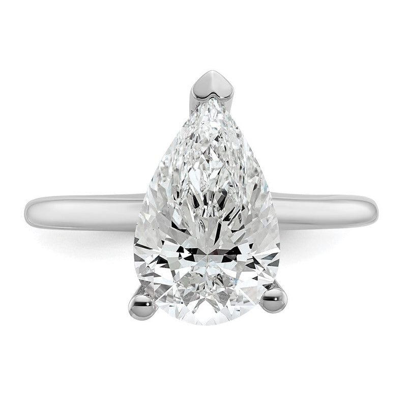 14K Weißgold 3 Karat Zertifiziert Im Labor Gezüchtet Diamant Vs+ F+ Tropfen Solitär Komplett Verlobungsring