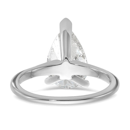 14K Weißgold Verlobungsring mit 3 ct. im Labor gezüchteten Diamanten VS/SI+ G+ im Birnenschliff, Solitär
