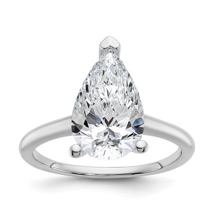 14K Weißgold Verlobungsring mit 3 ct. zertifiziertem, im Labor gezüchtetem Diamant VS/SI+ G+ im Birnenschliff-Solitär