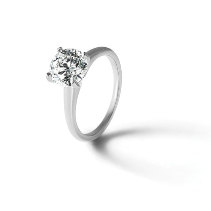 14K Weißgold Verlobungsring mit 3 ct. Labor gezüchteten Diamanten VS/SI+ G+ im Rundschliff, Solitär