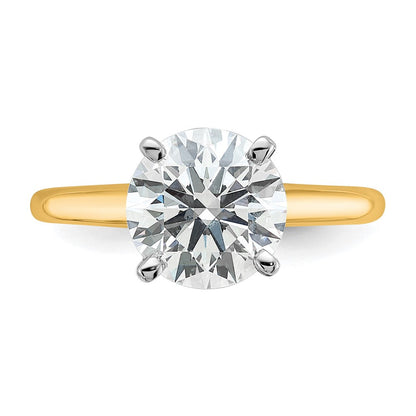 14K Bicolor Verlobungsring mit 3 ct. rundem Solitär-Laborgezüchtetem Diamant, VS/SI+ G+