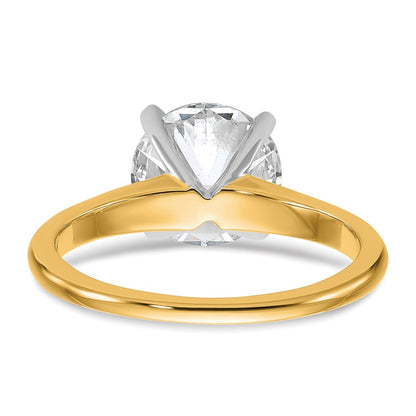 14K Bicolor Verlobungsring mit 3 ct. rundem Solitär-Laborgezüchtetem Diamant, VS/SI+ G+