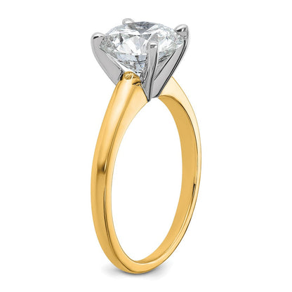 14K Bicolor Verlobungsring mit 3 ct. rundem Solitär-Laborgezüchtetem Diamant, VS/SI+ G+