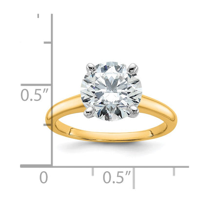 14K Bicolor 3 ct. zertifizierter Labordiamant VS/SI+ G+ Rund Solitär Verlobungsring