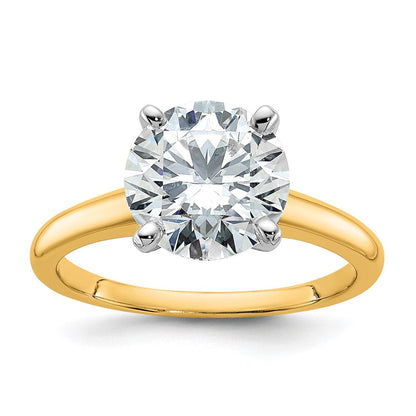 14K Bicolor Verlobungsring mit 3 ct. rundem Solitär-Laborgezüchtetem Diamant, VS/SI+ G+