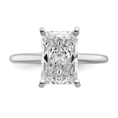 14K Weißgold 3 ct. Labor-Diamant VS/SI+ G+ Radiant-Solitär-Verlobungsring
