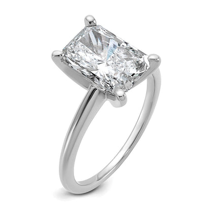 14K Weißgold 3 ct. zertifizierter im Labor gezüchteter Diamant VS/SI+ G+ Radiant-Solitär-Verlobungsring