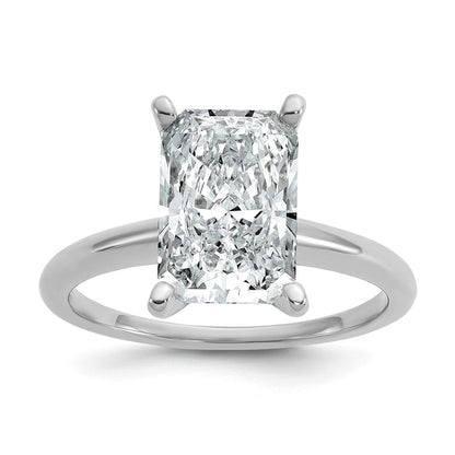 14K Weißgold 3 ct. zertifizierter im Labor gezüchteter Diamant VS/SI+ G+ Radiant-Solitär-Verlobungsring