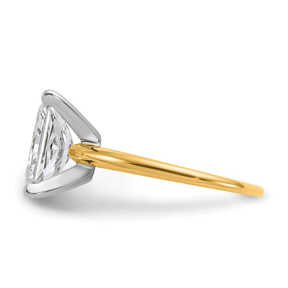 14K Bicolor Verlobungsring mit 3 ct. zertifiziertem, im Labor gezüchtetem Diamant im Radiant-Schliff, VS/SI+ G+, Solitär