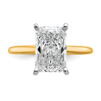 14K Bicolor 3 ct. Laborgezüchteter Diamant VS/SI+ G+ Radiant-Schliff Solitär-Verlobungsring