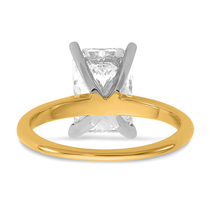 14K Bicolor Verlobungsring mit 3 ct. zertifiziertem, im Labor gezüchtetem Diamant im Radiant-Schliff, VS/SI+ G+, Solitär