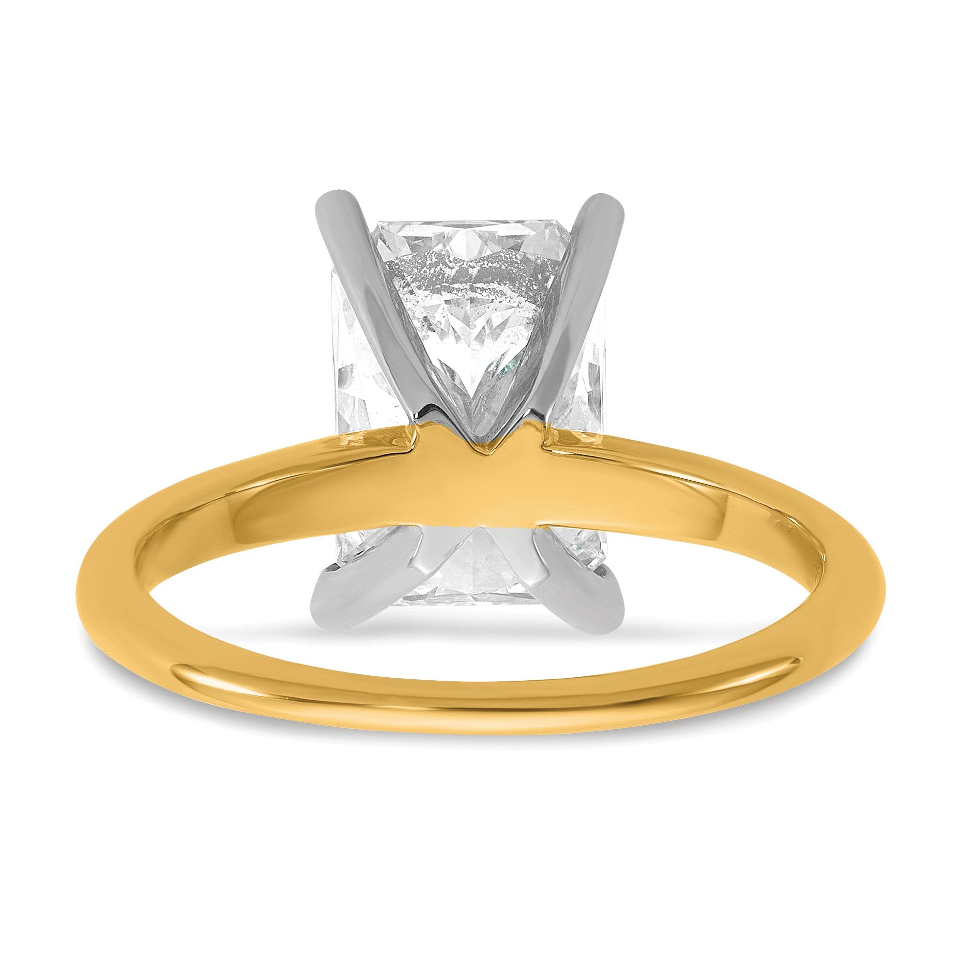 14K Bicolor 3 ct. Laborgezüchteter Diamant VS/SI+ G+ Radiant-Schliff Solitär-Verlobungsring