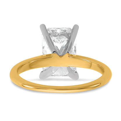 14K Bicolor 3 ct. Laborgezüchteter Diamant VS/SI+ G+ Radiant-Schliff Solitär-Verlobungsring