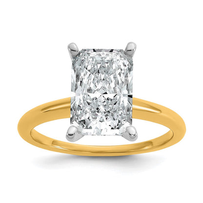 14K Bicolor Verlobungsring mit 3 ct. zertifiziertem, im Labor gezüchtetem Diamant im Radiant-Schliff, VS/SI+ G+, Solitär