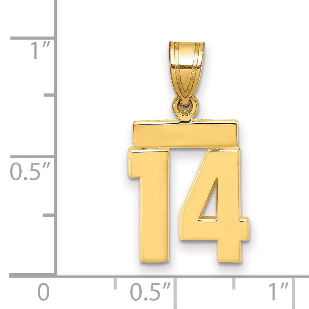 14K Gelbgold Charm "Zahl 14" klein, poliert