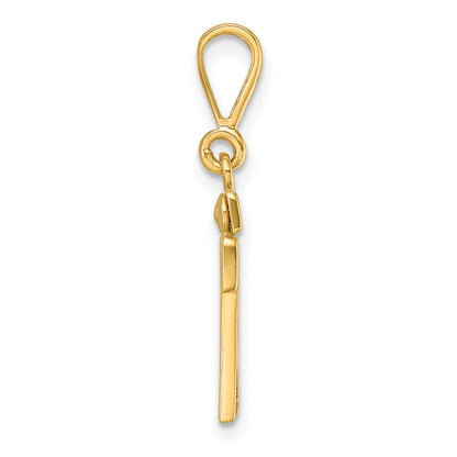 14K Gelbgold Kleiner Polierter Zahl-16-Charm