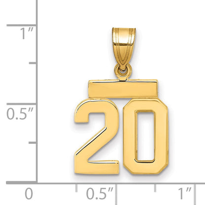 14K Gelbgold Poliert Kleiner Zahlen-Charm "20