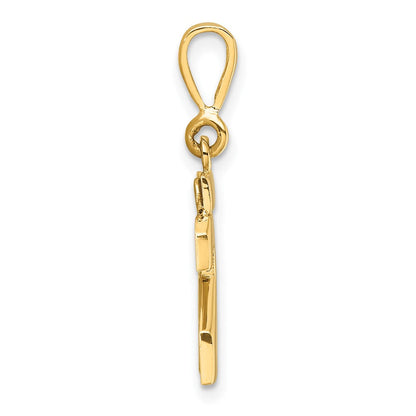 14K Gelbgold Kleiner Polierter Zahl-23-Charm