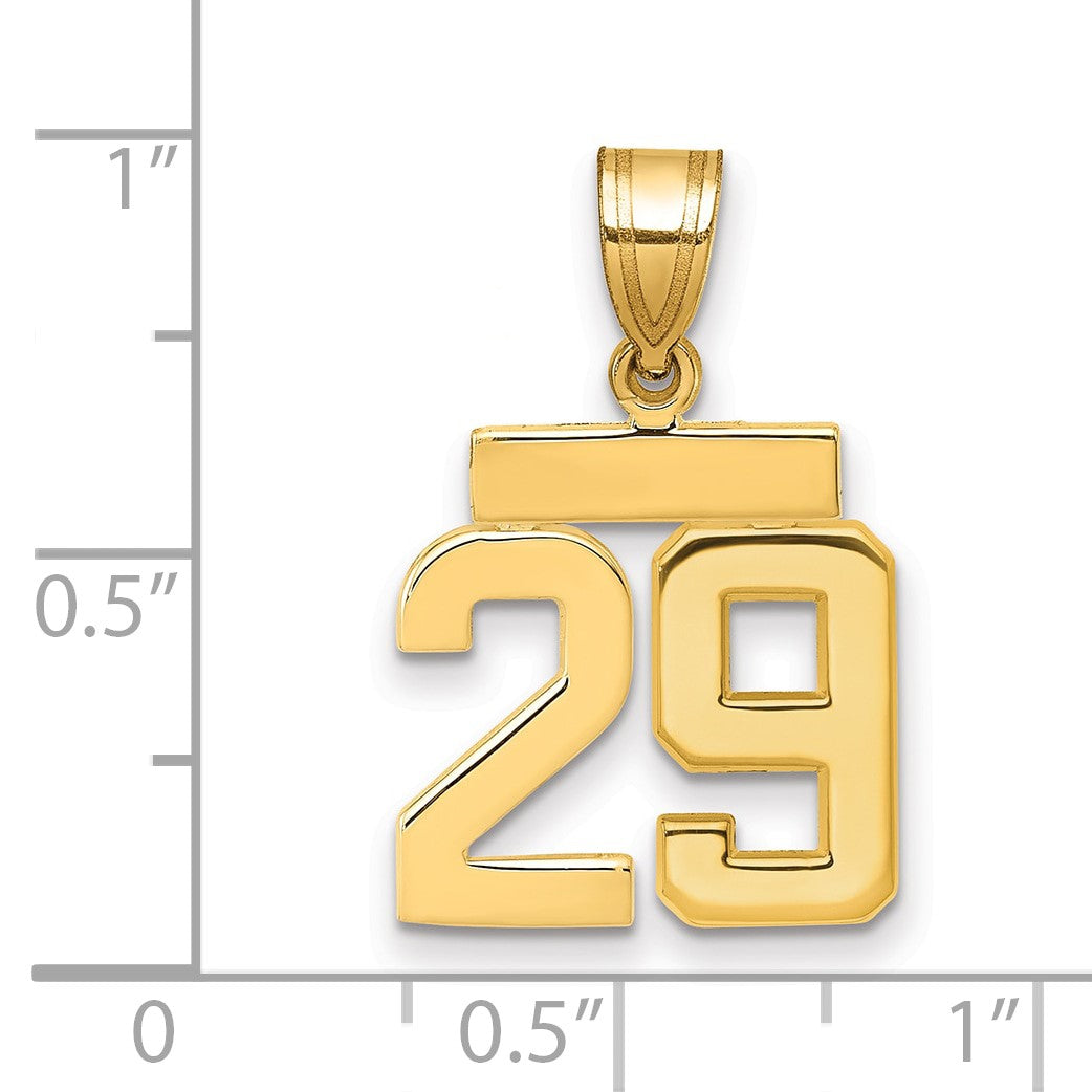 14K Gelbgold Charm „Zahl 29“, klein, poliert