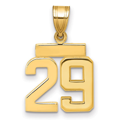 14K Gelbgold Charm „Zahl 29“, klein, poliert
