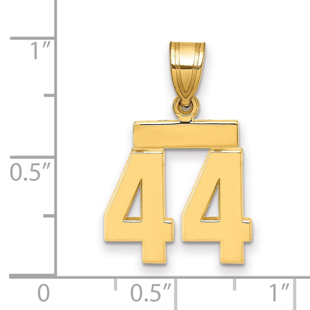 14K Gelbgold Kleiner Polierter Charm „Zahl 44