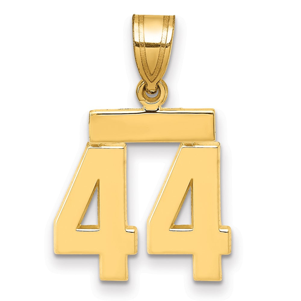 14K Gelbgold Kleiner Polierter Charm „Zahl 44