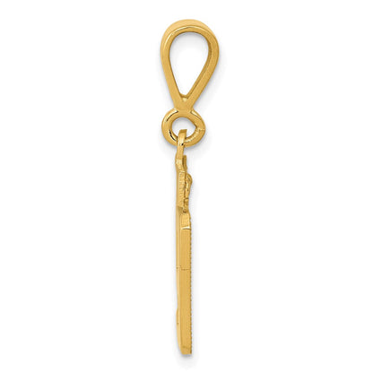 14K Gelbgold Kleiner Polierter Charm Zahl 49