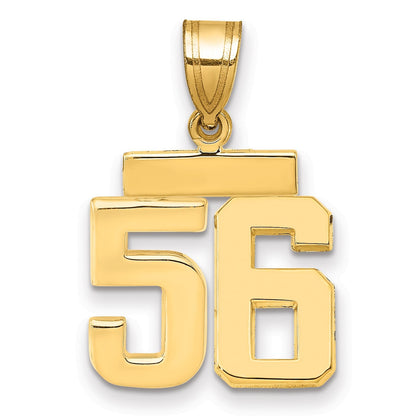 585 Gelbgold Kleiner Polierter Charm „Zahl 56“