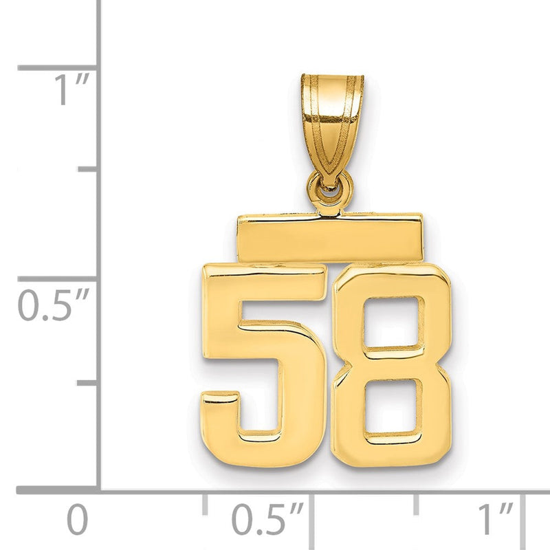 58er Charm-Anhänger poliert aus 14K Gelbgold